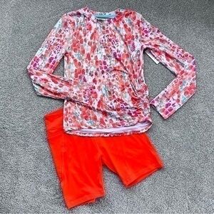 💚NWT Tek Gear girls size 14/16 bike shorts and long sleeve athletic top